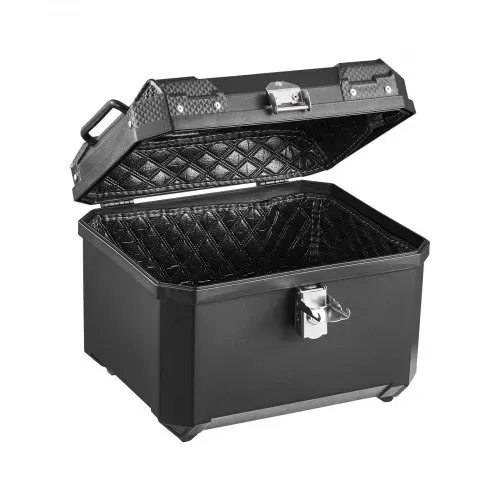 VEVOR Motorrad-Topcase 45 L aus ABS Universeller Schwarzer Motorradkoffer für Motorräder mit Platz für Einen Helm, mit Rückenlehne Schloss 2 Schlüsseln und Reflex-Aufklebern, IPX4-Spritzwasserschutz – Bild 10