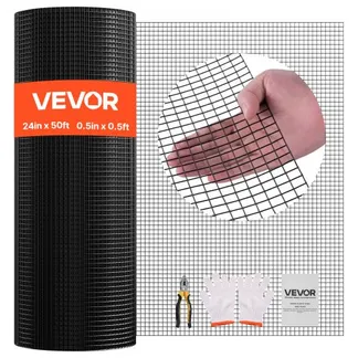 VEVOR Gartenzaun 61 cm x 15,2 m, 1,27×1,27 cm Maschenweite, φ1,06 mm verzinkter Drahtzaun, vinylbeschichteter Hühnerdrahtzaun, geschweißter Gartenpflanzenzaun für Kaninchenkäfige & Schlangen VEVOR Gartenzaun 61 cm x 15,2 m, 1,27×1,27 cm Maschenweite, φ1,06 mm verzinkter Drahtzaun, vinylbeschichteter Hühnerdrahtzaun, geschweißter Gartenpflanzenzaun für Kaninchenkäfige & Schlangen