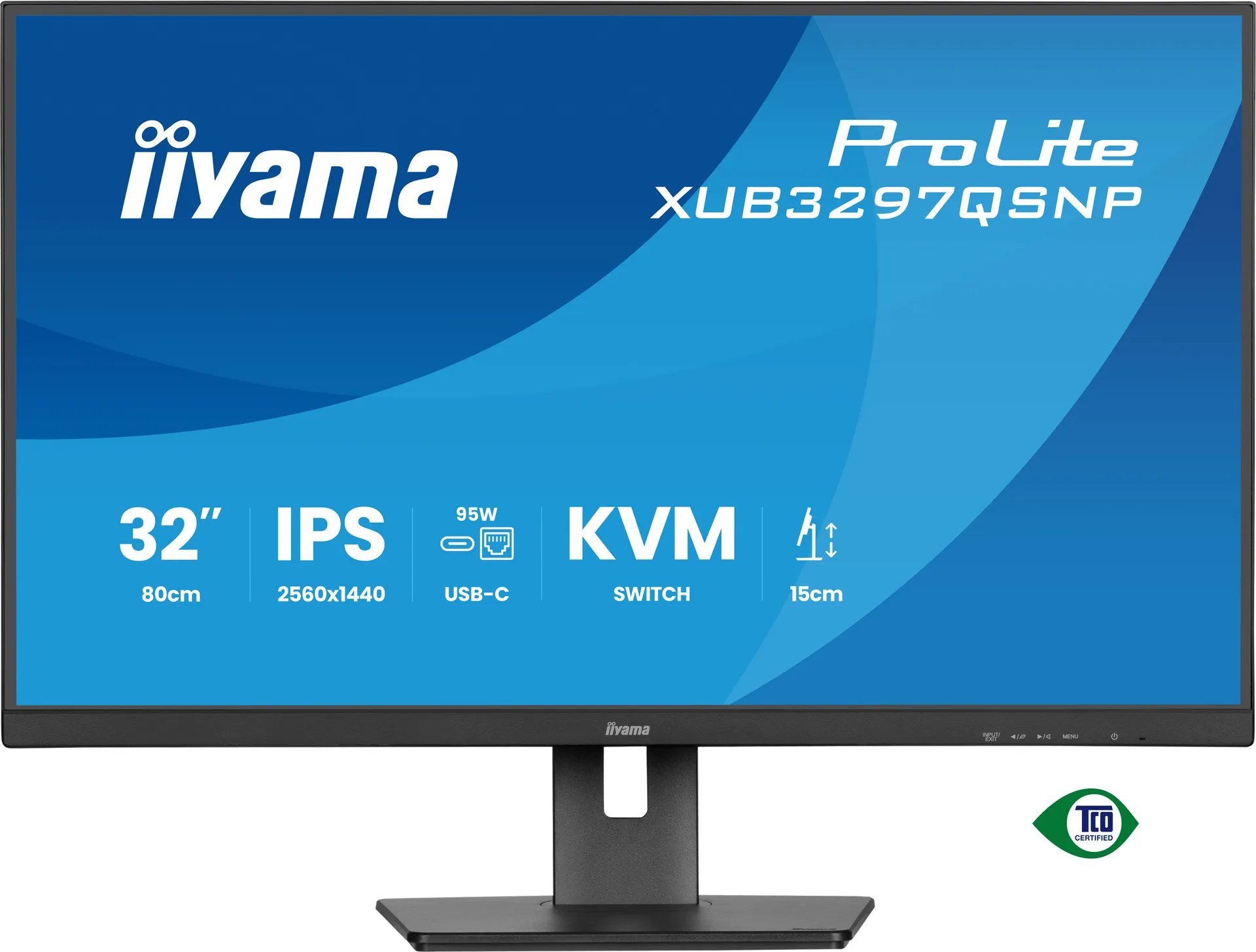 iiyama ProLite Ein 32" (80 cm) Monitor mit QHD IPS-Panel-Technologie, USB-C-Dock, KVM-Switch, RJ45 (LAN) und 95W Stromversorgung – Bild 5