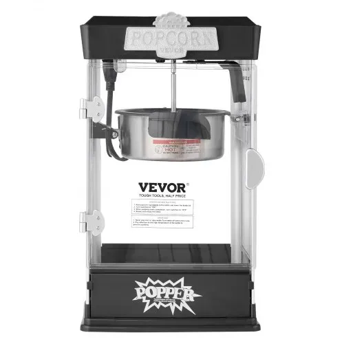 VEVOR Popcornmaschine Popcornautomat Popcorngerät 480 W Popcornmaschine, Popcorn Maker 4 oz Kessel für 1,5 Gal pro Ladung, Tisch-Popcornmaschine Popcorn Maschine inkl. 3 Schaufeln Kino-Stil Schwarz – Bild 9