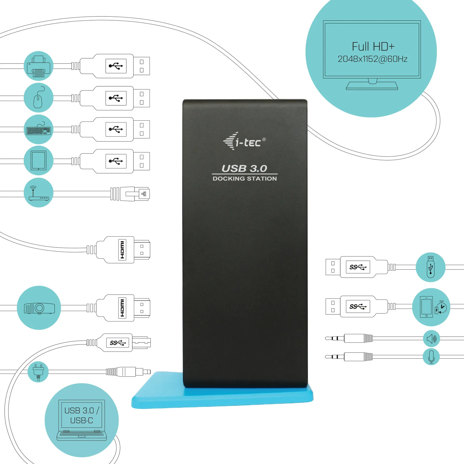 i-tec USB 3.0/USB-C Dual HDMI Docking Station – Bild 3