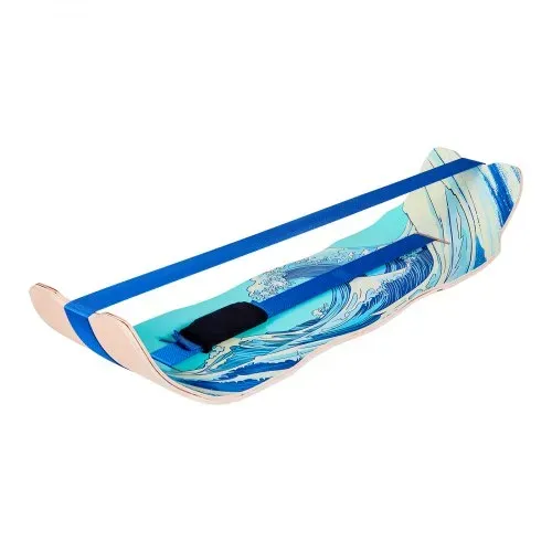 VEVOR Balance Board für Erwachsene (107 cm), Wackelbrett bis 200 kg Belastbar, Gebogenes Balance-Trainingsgerät mit Gurt für Core-Workouts Stehpultübungen Heim-Fitnessstudio Yoga, Blau – Bild 10