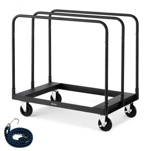 VEVOR Plattenwagen, 816 kg, Transportwagen mit 360° Lenkrollen, Plattenkarre mit Zurrgurt & 3 seitlichen Handläufen, Plattenroller, Transporthilfe für Fabrik, Lager, Garage, Schwarz, 955x610x935 mm VEVOR Plattenwagen, 816 kg, Transportwagen mit 360° Lenkrollen, Plattenkarre mit Zurrgurt & 3 seitlichen Handläufen, Plattenroller, Transporthilfe für Fabrik, Lager, Garage, Schwarz, 955x610x935 mm
