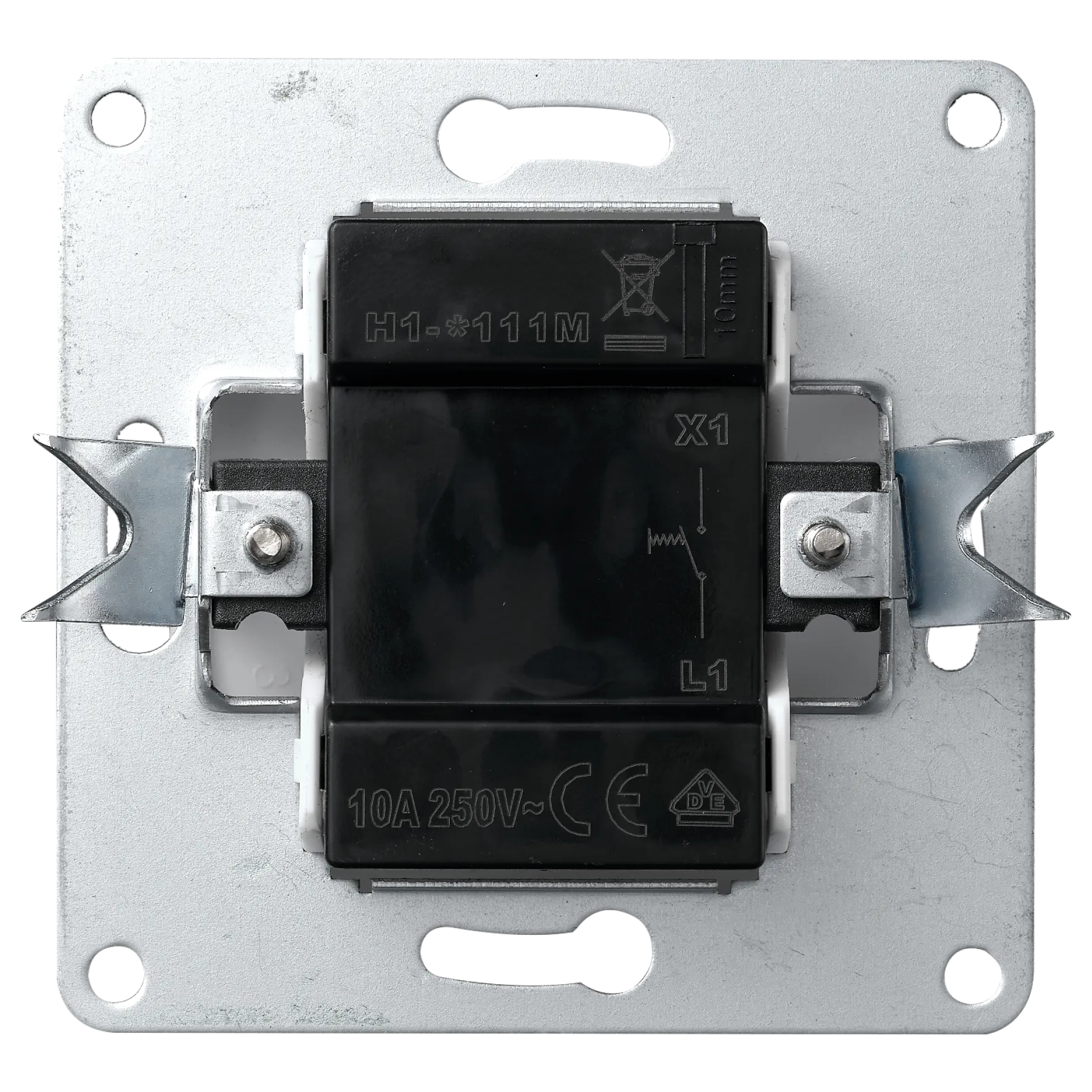 Taster McPower ''Flair'' mit Namensschild, 250V~/10A, UP, weiß – Bild 3