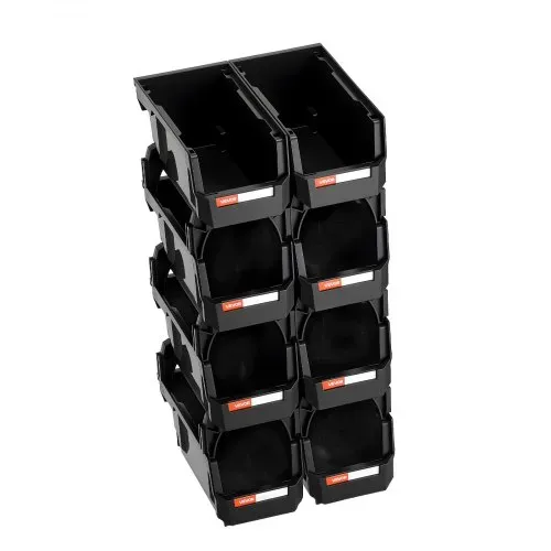 VEVOR Stapelboxen, 276x140x130 mm (8er-Pack), Sichtlagerboxen, Lagerboxen, Sichtlagerkasten zum Organisieren & Aufbewahren von Kleinteilen, Bürobedarf & anderem Zubehör, Schwarz – Bild 10