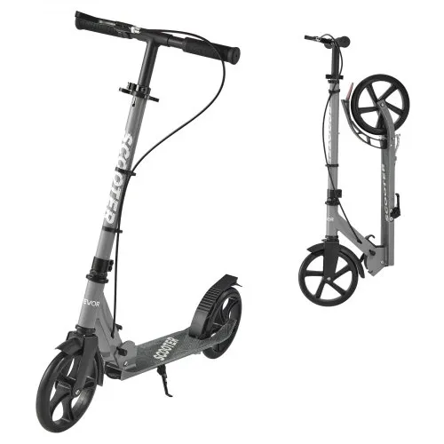 VEVOR Scooter (2 Räder) für Kinder ab 8 Jahren, Cityroller Kinderroller Straßenroller mit höhenverstellbarem Lenker & rutschfestem Deck & Handbremse, faltbarer Tretroller bis zu 100 kg, Grau VEVOR Scooter (2 Räder) für Kinder ab 8 Jahren, Cityroller Kinderroller Straßenroller mit höhenverstellbarem Lenker & rutschfestem Deck & Handbremse, faltbarer Tretroller bis zu 100 kg, Grau