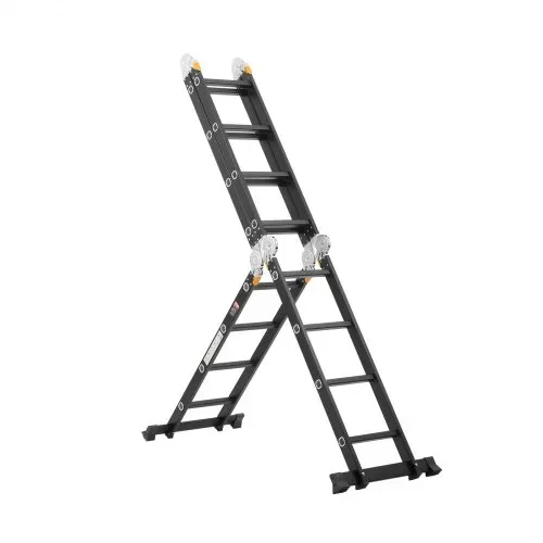 VEVOR Mehrzweckleiter, 7-in-1-Multifunktionsleiter, A-Rahmen mit 4 Stufen und Gerüstbrett, Teleskopleiter, Leitergerüst 4650 mm, strapazierfähig, 150 kg Tragkraft, für den Außenbereich – Bild 10