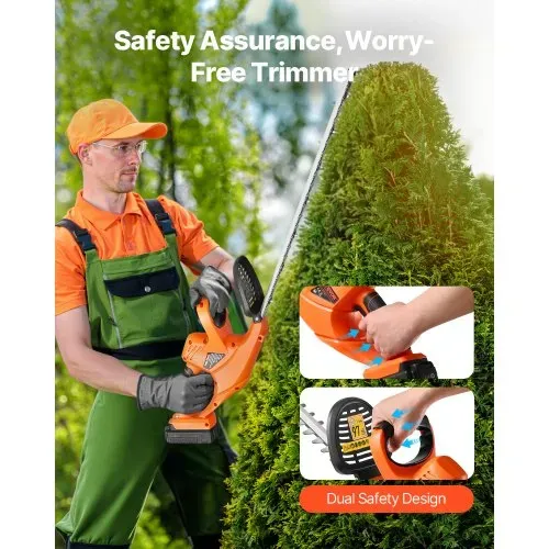 VEVOR Elektrische Heckenschere, 1200 U/min, Heckentrimmer für niedrige Äste, 20 V 2 A Akku, Elektroheckenschere mit 51 cm Dual-Action-Klinge & sicherem Design, Gartenschere für die Rasenpflege im Hof – Bild 3