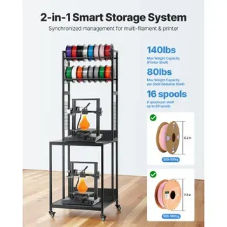 VEVOR 4-stöckiges mobiles Filament-Aufbewahrungsregal, 3D-Drucker-Filament-Aufbewahrungsregal, Filamentspulenhalter auf Rädern, Organizer-Ständer für 3D-Druckstudio VEVOR 4-stöckiges mobiles Filament-Aufbewahrungsregal, 3D-Drucker-Filament-Aufbewahrungsregal, Filamentspulenhalter auf Rädern, Organizer-Ständer für 3D-Druckstudio