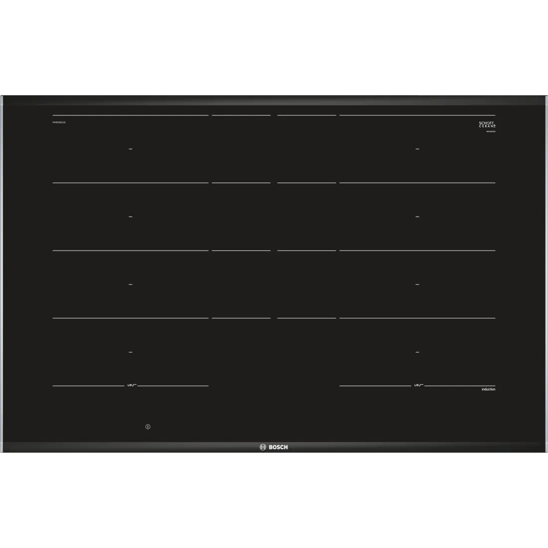Bosch Serie 8 PXY875DC1E Kochfeld Schwarz Integriert 81 cm Zonen-Induktionskochfeld 4 Zone(n) Bosch Serie 8 PXY875DC1E Kochfeld Schwarz Integriert 81 cm Zonen-Induktionskochfeld 4 Zone(n)