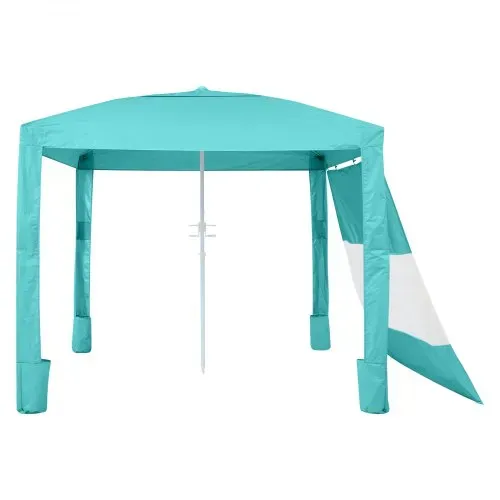 VEVOR Strand-Cabana, 2,4 x 2,4 m Strandzelt mit Seitenwand, UPF 50+ Sonnenschutz, Strandpavillon mit Sandsäcken, höhenverstellbarer & tragbarer Sonnenschutz für Familie und Freund, Grün – Bild 9