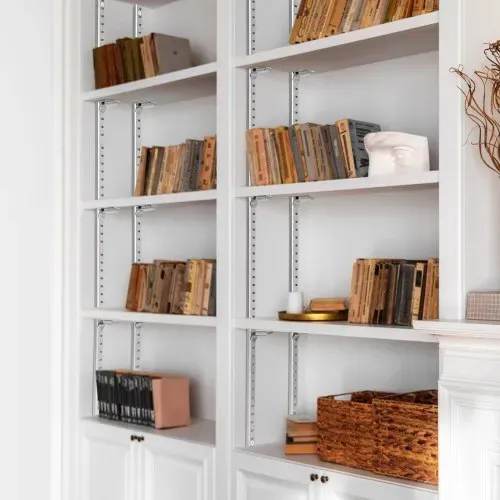 VEVOR Regalklammern, 40er-Pack, Pilaster Regalhalter aus Stahl zur Unterstützung von Metall-, Holz- & Glasregalen, kompatibel mit Schränken, Bücherregalen, Schuhregalen, Silber – Bild 7