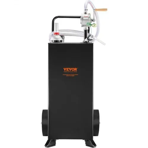 VEVOR 30 Gallonen Gas-Caddy, Kraftstoffspeichertank mit Rädern, tragbarer Kraftstoff-Caddy mit manueller Transferpumpe, Benzin-Diesel-Kraftstoffbehälter für Autos, Rasenmäher, Geländefahrzeuge, Boote – Bild 10