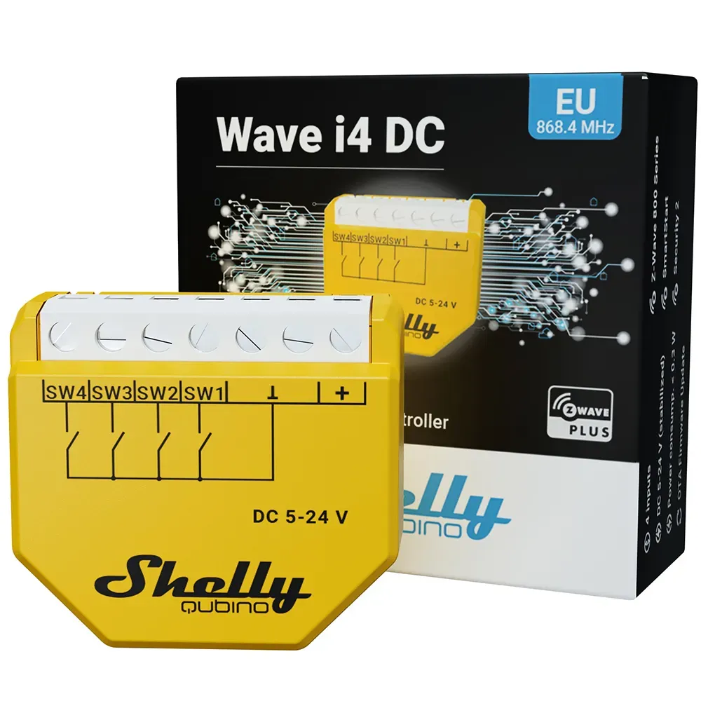 Shelly · Unterputz · "Wave i4 DC" · Szenenaktivierer · 12 Aktionen · Z-Wave – Bild 4