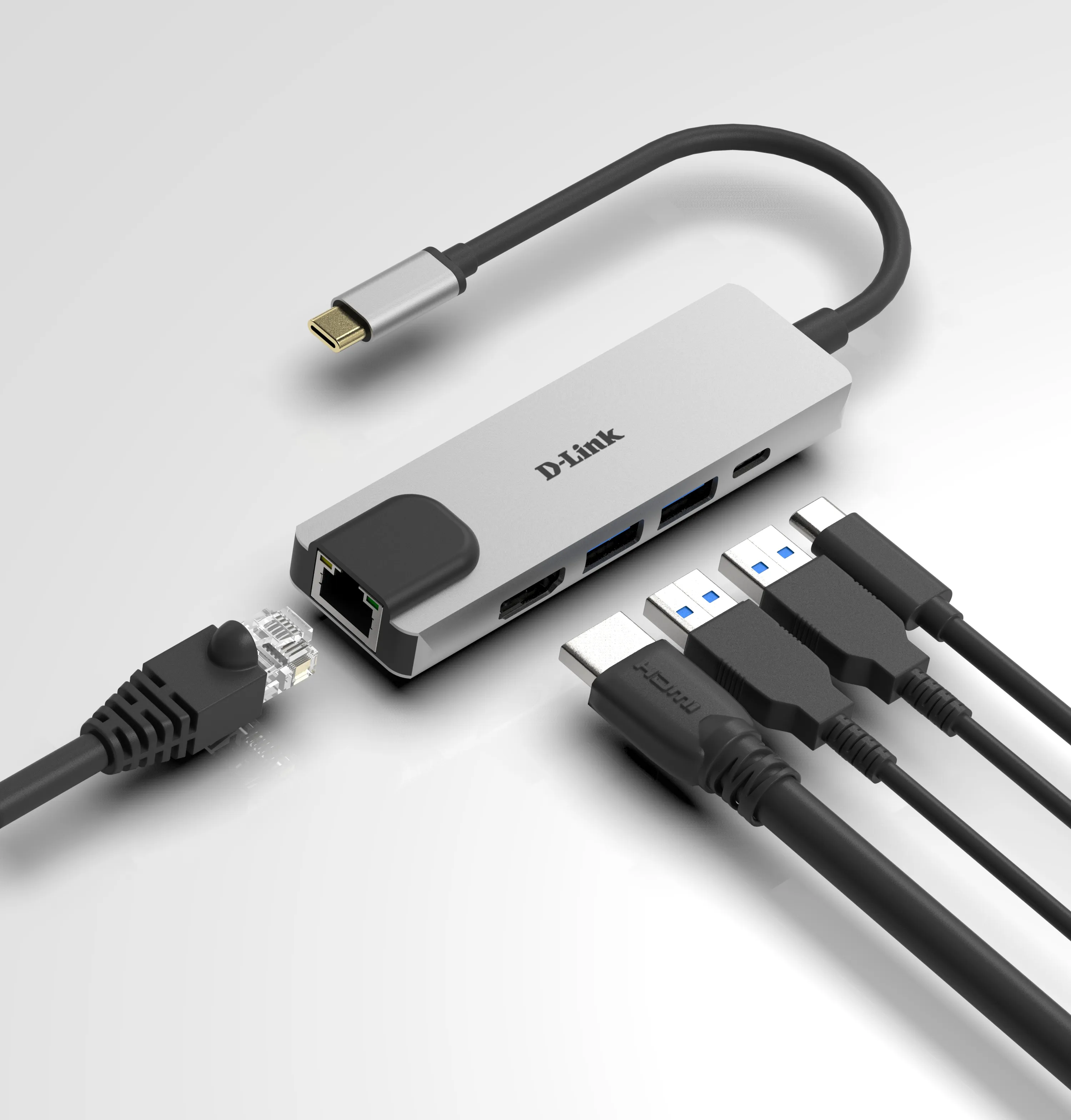 D-Link DUB-M520 laptop-dockingstation & portreplikator Kabelgebunden Thunderbolt 3 Aluminium – Bild 3