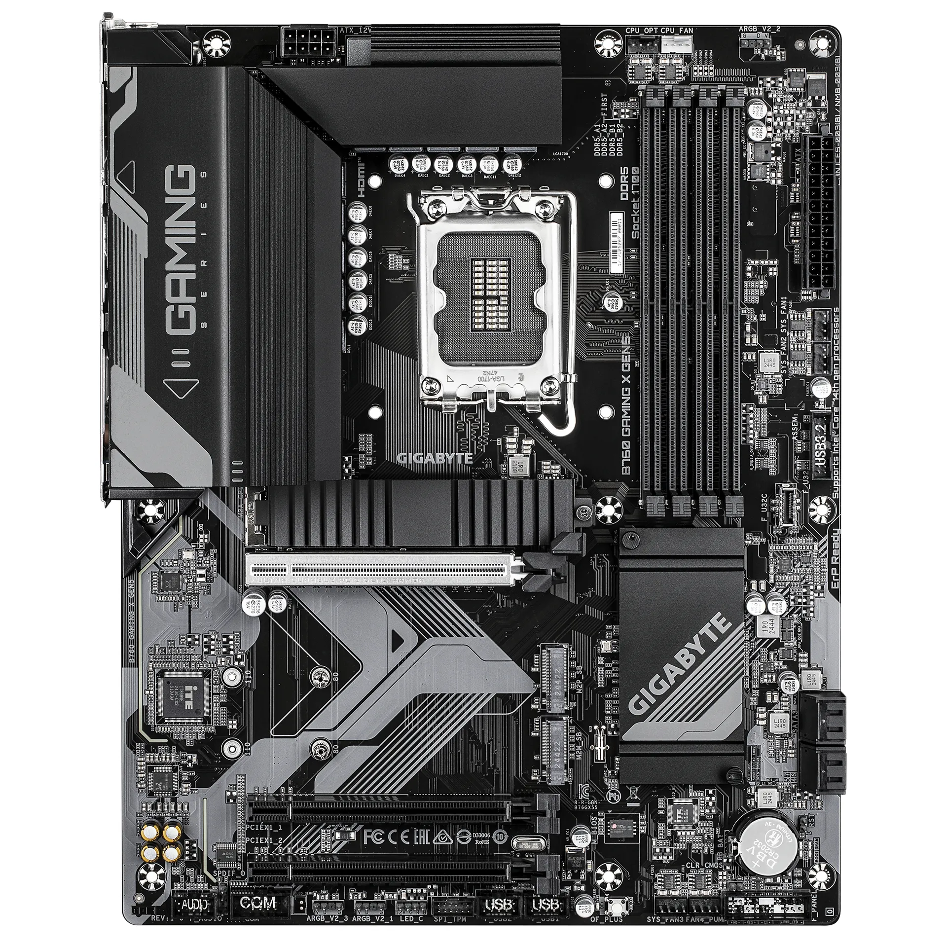 GIGABYTE B760 GAMING X GEN5 Mainboard – Unterstützt Intel Core Prozessoren der 14. Generation, 8+1+1 Phasen VRM, bis zu 5600 MHz DDR5, 3 x PCIe 4.0 M.2, 2.5 GbE LAN, USB 3.2 Gen 2 – Bild 2