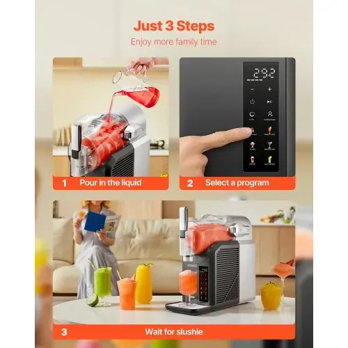 VEVOR Slush Maschine Mini 2 L, Kein Eis erforderlich, Slushie Maschine für Zuhause mit Selbstreinigung und 6 Voreingestellten Programmen, Zubereitung von Milchshakes, Frappés und Gefrorenen Cocktails – Bild 4