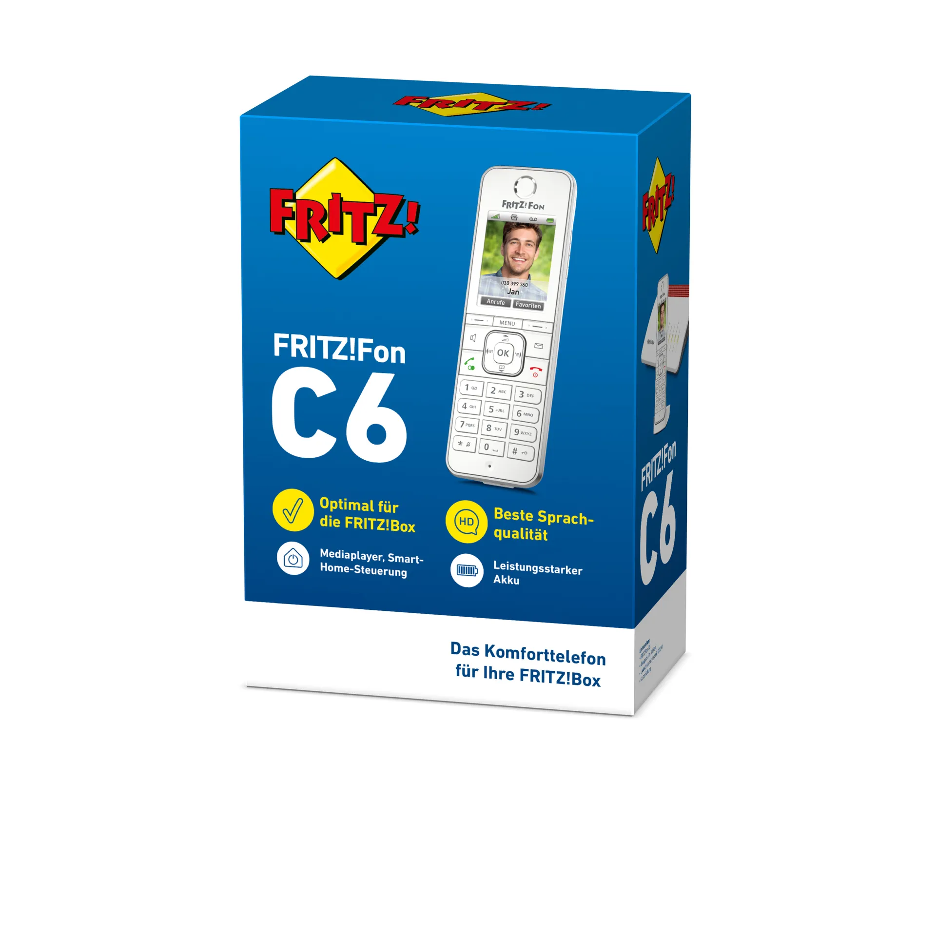 Fon FRITZ! C6 DECT-Telefon Anrufer-Identifikation Weiß – Bild 4