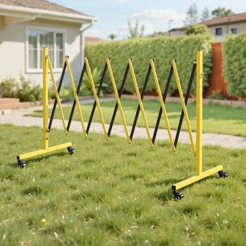 VEVOR Scherengitter Ausziehbar Absperrgitter mit Feststellbaren Rollen Scherensperre Max. 3,82 m Verstellbar, Outdoor Mobiles Schutzgitter für Warnwirkung Metallbarrikade für Außenbereich & Industrie – Bild 7