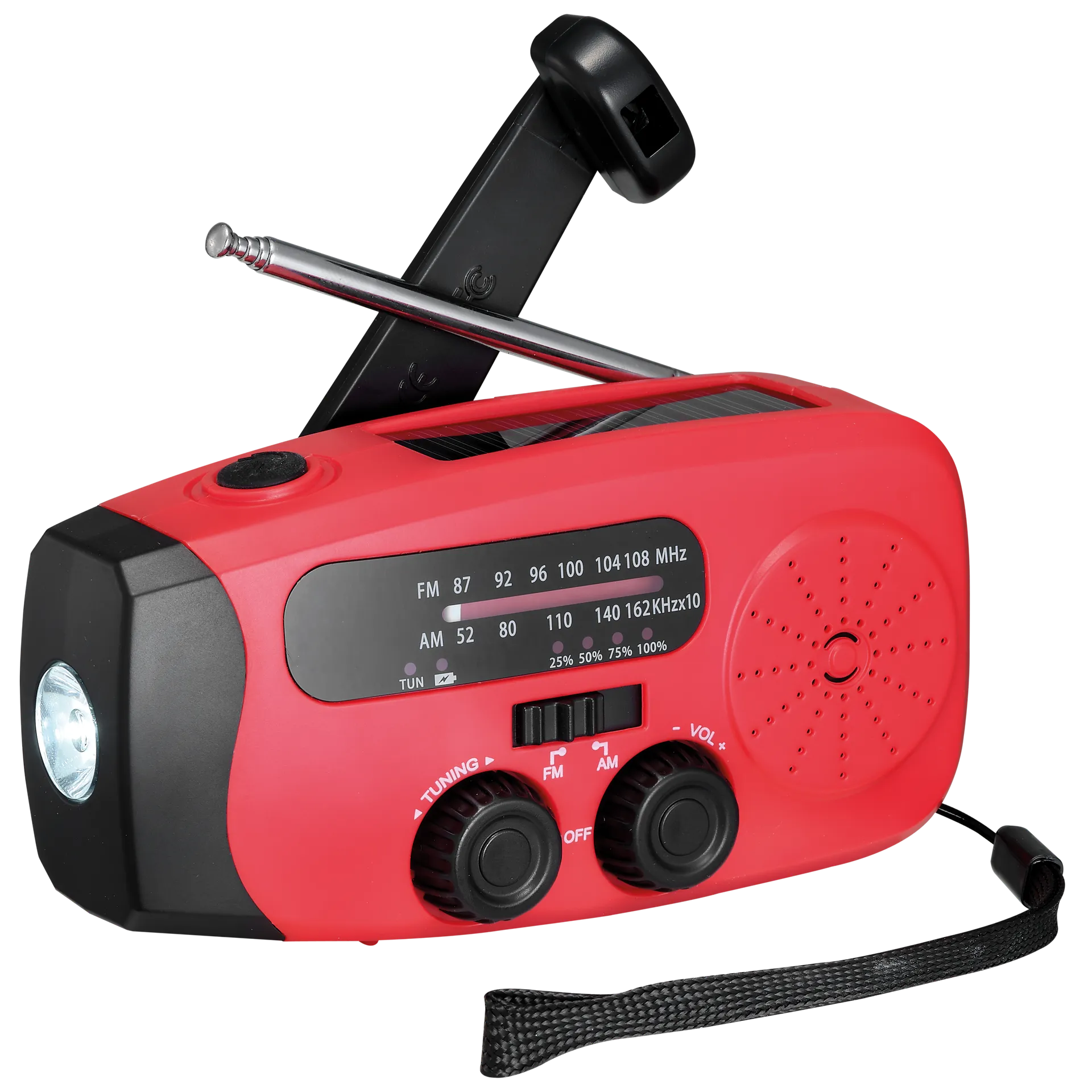 Notfall-Solarradio ''NFS-2005'' Kurbel, Akku, USB, Taschenlampe, Powerbank – Bild 3