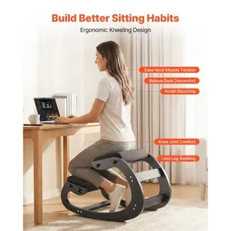 VEVOR Ergonomischer Hocker mit Dicken, Integrierten Schaumstoffpolstern & Massivholzrahmen, Höhenverstellbarer Kniestuhl zur Entlastung von Nacken und Rücken, Ideal für Zuhause, Büro, Schwarz VEVOR Ergonomischer Hocker mit Dicken, Integrierten Schaumstoffpolstern & Massivholzrahmen, Höhenverstellbarer Kniestuhl zur Entlastung von Nacken und Rücken, Ideal für Zuhause, Büro, Schwarz