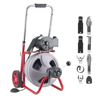 VEVOR Rohrreinigungsmaschine 22 m x 9,5 mm, Rohrreinigungsgerät mit Automatischem Vorschub, 8 Schneidwerkzeugen & Pneumatischem Fußschalter, Rohrreiniger für Rohrdurchmesser von 50 bis 100 mm VEVOR Rohrreinigungsmaschine 22 m x 9,5 mm, Rohrreinigungsgerät mit Automatischem Vorschub, 8 Schneidwerkzeugen & Pneumatischem Fußschalter, Rohrreiniger für Rohrdurchmesser von 50 bis 100 mm