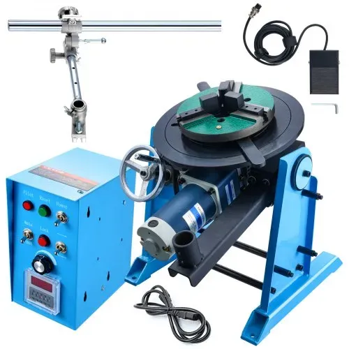 VEVOR Schweißdrehtisch 120 W Schweißpositionierer 0,5–6U/min Manipulator 25 kg(Horizontal)/50 kg(vertikal) Drehtisch 0–90° Neigungswinkel KD200-Dreibackenfutter zum Schneiden, Schleifen, Montieren – Bild 8