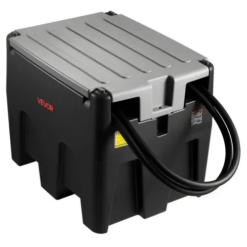 VEVOR Tragbarer Dieseltank, 220 L Fassungsvermögen & 48L/min Durchflussrate, Gaskraftstofftank mit 12 V Transferpumpe & 4 m Gummischlauch, PE-Diesel-Transfertanks für Kraftstofftransport, Schwarz – Bild 8