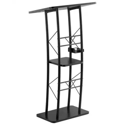 VEVOR Rednerpultständer Metall-Rednerpult (118 cm Höhe), gebogenes Stehpult mit breiter Lesefläche & offenem Ablagefach & Getränkehalter, für Klassenzimmer Hochzeiten Konferenzen Reden – Bild 10