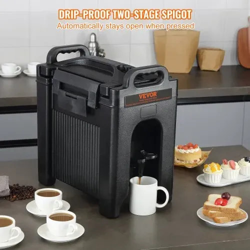 VEVOR Heiß- und Kaltgetränkespender Getränkespender 9,5 L, LDPE Heiß- und Kaltwasserbrunnen Großer Getränkespender mit Zapfen für Kaffee, Kalte Milch, Wasser, Saft usw. Isolierkanne 1-2 Personen – Bild 4