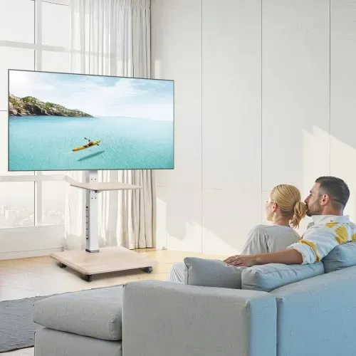 VEVOR rollbarer TV-Ständer Fernsehständer für 812,8-1778 mm TVs bis zu 40 kg, 25° Links-Rechts-Drehung & höhenverstellbare TV-Halterung mit Ablage für Schlafzimmer Wohnzimmer (max. 600 x 400 mm) – Bild 7