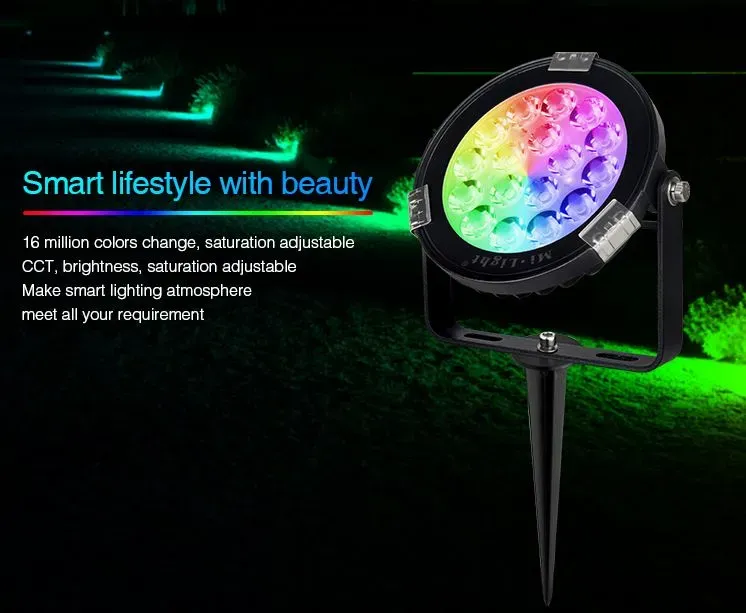 MiBoxer SYS-RC1 LED Subordinate Garten Lampe 9W RGB-WW (RGB-CCT) mit Funk und WLAN IP65 24V – Bild 4