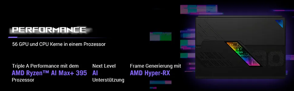 ASUS ROG Flow Z13 GZ302EA-RU074W AMD Ryzen AI Max+ 395 Laptop 34 cm (13.4") Touchscreen WQXGA 32 GB LPDDR5x-SDRAM 1 TB SSD Wi-Fi 7 (802.11be) Windows 11 Home Deutsch Schwarz – Bild 7