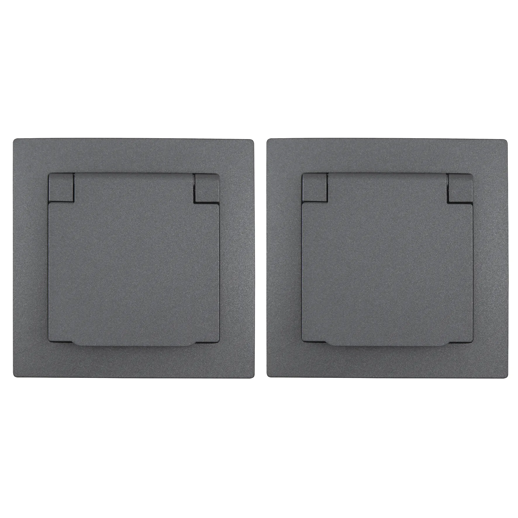 Schutzkontakt-Steckdose McPower “Flair“, 250V~/16A, UP, IP44, anthrazit,2er-Pack Schutzkontakt-Steckdose McPower “Flair“, 250V~/16A, UP, IP44, anthrazit,2er-Pack