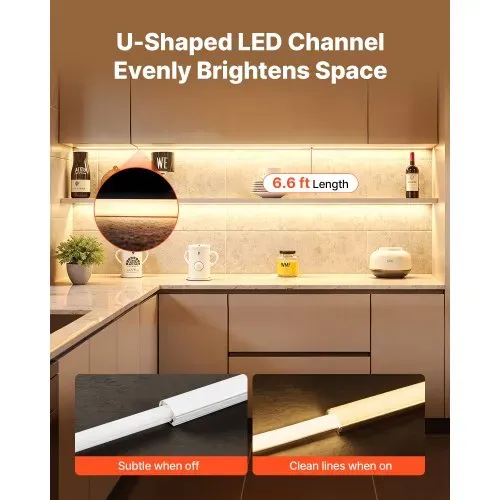 VEVOR LED Profil 20er-Pack 2 m, Eloxierte Aluminiumprofile mit Milchiger Abdeckung, Endkappen & Befestigungsclips, Kanäle, Diffusor für LED-Streifen, Ideal für Unterbau-Arbeitsplatten, U-Form VEVOR LED Profil 20er-Pack 2 m, Eloxierte Aluminiumprofile mit Milchiger Abdeckung, Endkappen & Befestigungsclips, Kanäle, Diffusor für LED-Streifen, Ideal für Unterbau-Arbeitsplatten, U-Form