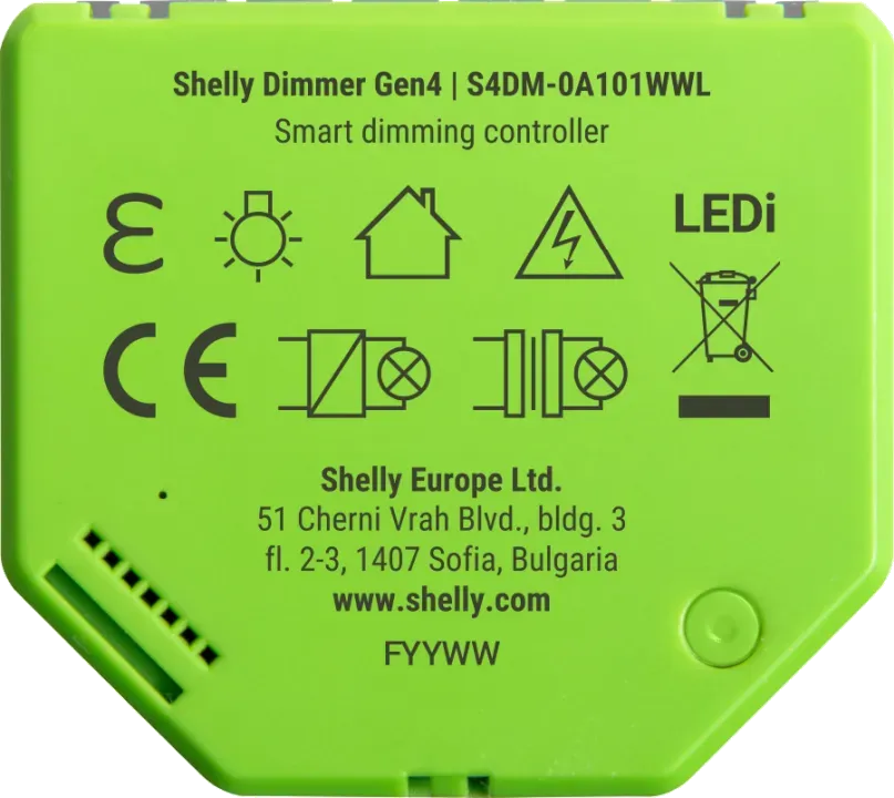 Shelly · Unterputz · "Dimmer Gen4" · Relais · LED Lichtcontroller · Messfunktion · WLAN · Zigbee · Matter · BT – Bild 5