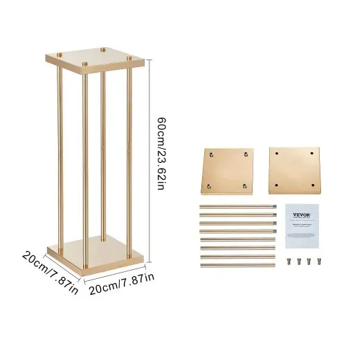VEVOR 4er-Set Blumenhocker Eckig 20x20x60cm Blumenständer Eisen Beistelltisch Modern Blumensäule Gold-Galvanisierung Pflanzenhocker Pflanzenständer Metallständer für Dekoration von Bars Hotels Cafés – Bild 8