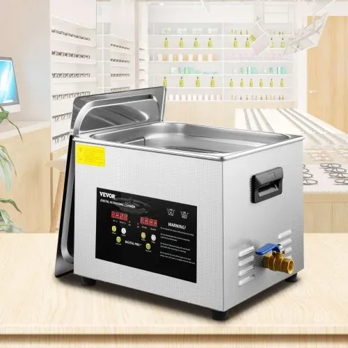 VEVOR 15 L Ultraschallreiniger (600 W Heizung, 360 W Ultraschall) Professioneller digitaler Labor-Ultraschall-Teilereiniger mit Heizungstimer für die Reinigung von Glaszahninstrumenten – Bild 7