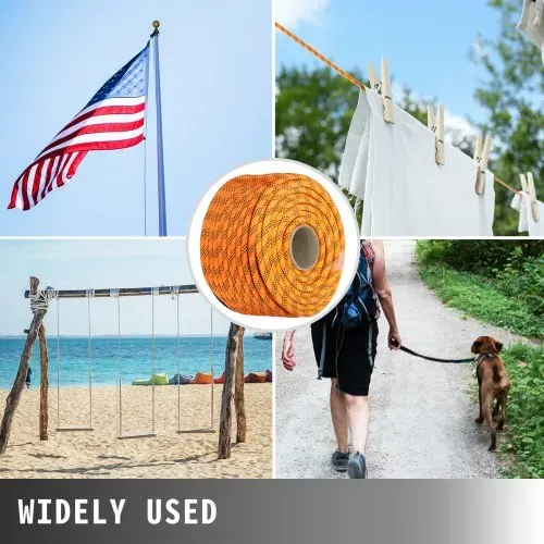VEVOR 16 mm doppelt geflochtenes Polyesterseil, 61 m Nylon-Zugseil, 4 Tonnen Hochkraft-Polyester-Lastsegelseil für Baumpfleger, Gartenarbeit, Marine – Bild 6
