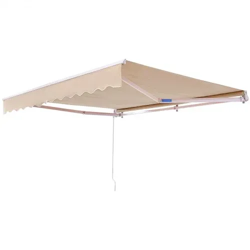 VEVOR Manuell Einziehbare Markise, 304,8 x 243,84 cm Außenterrassen-Markise Sonnenschutz, Wasserabweisendes Polyester, Terrassentür-Fenster-Markise, Sonnenschutz mit Kurbel für Hinterhof, Balkon – Bild 10