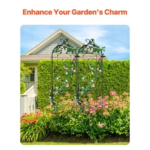 VEVOR Rankhilfe, 38x152 cm, 2er-Set rostfreies Metallspalier für Gartenblumen, Rankgitter, Kletterhilfe, Pflanzengitter für Rosen, Gurkenstütze, dekoratives Clematis-Spalier für Innenhöfe und Rasen – Bild 2