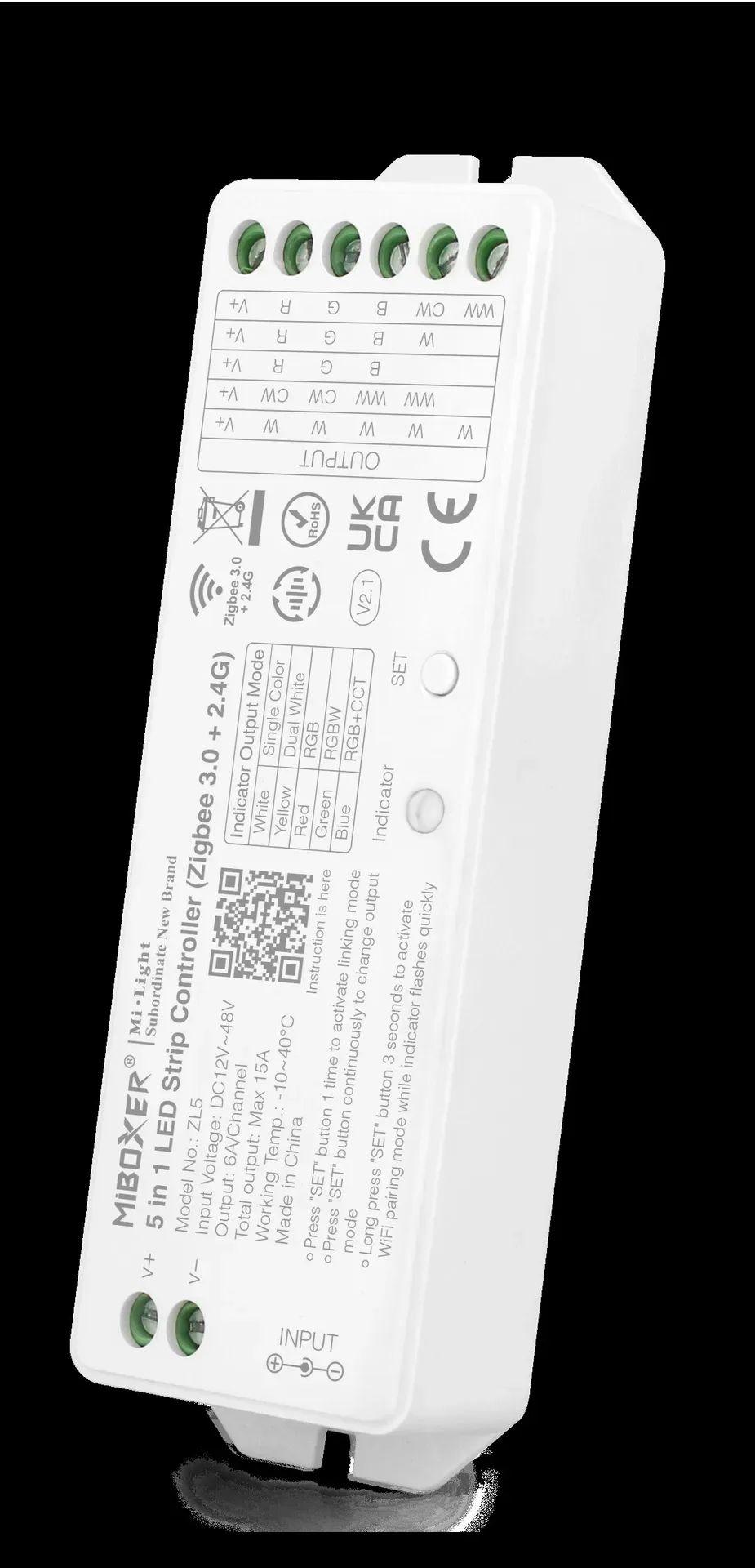 MiBoxer ZL5 LED Controller 5in1 RGB-WW (RGB-CCT) DC12~48V Zigbee 3.0/2.4G – Bild 3