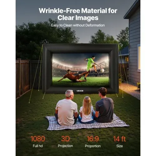 VEVOR aufblasbare Filmleinwand Projektion Beamer Leinwand aus 600D, Projektionsleinwand mit tragbarer Aufbewahrungstasche, 16:9, Filmprojektion für Heimkino Mottoparty Poolspaß (378 x 160 x 317 cm) VEVOR aufblasbare Filmleinwand Projektion Beamer Leinwand aus 600D, Projektionsleinwand mit tragbarer Aufbewahrungstasche, 16:9, Filmprojektion für Heimkino Mottoparty Poolspaß (378 x 160 x 317 cm)