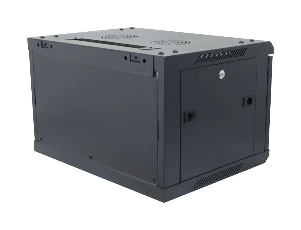 ALLNET 19"Wandgehäuse, 12HE, 1-teilig, T450mm, Schwarz, zerlegt(Flat Pack), SMA-Serie, – Bild 5