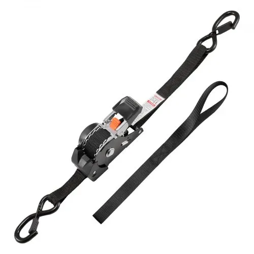 VEVOR Automatik Spanngurte, 25,4x3048 mm, Spanngurte mit S-Haken, 544 kg Bruchlast, 4 weiche Schlaufen, Ratschenmechanismus für Umzüge, Anhänger, Motorräder, Kajaks, Autodächer, 4er-Pack – Bild 8