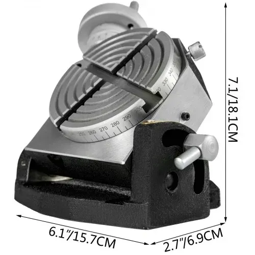 VEVOR Teilapparat Rundtisch 100mm Rundteiltisch Horizontal Vertikal Teilkopf Teilapparat schwenkbar zum Fräsen und Bohren – Bild 7