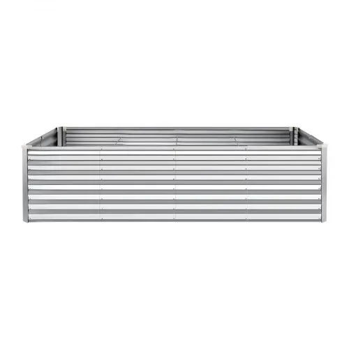 VEVOR Hochbeet Metall 240x120x62 cm, Rechteckiges Gartenbeet, Pflanzkasten-Set für den Außenbereich, Gemüsebeet mit Handschuhen, Blumenbeet Bodenlos, Pflanzbeet für Blumen & Gemüse, Silber – Bild 8