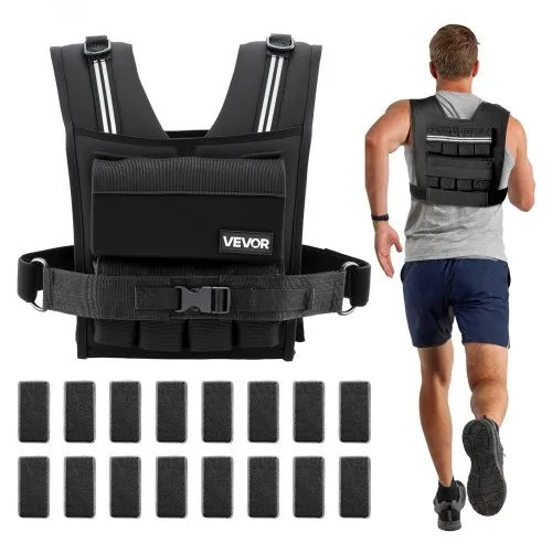 VEVOR Verstellbare Gewichtsweste mit 16 Gewichtsblöcken à 0,95 kg, Trainingsweste mit Schulterpolstern und Reflexstreifen, Gewichtsweste für Krafttraining, Joggen, Fitness und Workouts Outdoor VEVOR Verstellbare Gewichtsweste mit 16 Gewichtsblöcken à 0,95 kg, Trainingsweste mit Schulterpolstern und Reflexstreifen, Gewichtsweste für Krafttraining, Joggen, Fitness und Workouts Outdoor