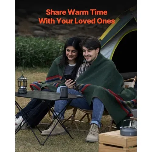VEVOR Campingdecke 1,62 x 2,23 m, Wolldecke, Stadiondecke, wasser- und winddicht, flammhemmend, ideal für draußen, Picknicks, Wandern, Sportveranstaltungen, Reisen, (80 % Wolle), Textur mehrfarbig – Bild 4