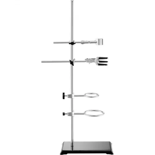 VEVOR Laborständer-Unterstützung, Labor-Retorten-Stützständer 2 Sätze, Laborständer aus Stahl mit 60 cm Stab & 210,82 x 135 mm Gusseisenbasis, inkl. Kolbenklemmen, Bürettenklemmen und Kreuzklemmen – Bild 9